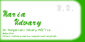 maria udvary business card